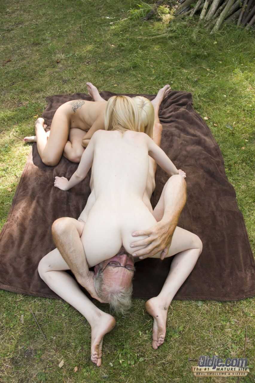 Peter's Lucky Day: The Old Man Fucks Two Hot Teens, Alice and Nela Elmond, in the Woods - Alice, Nela Elmond, Peter