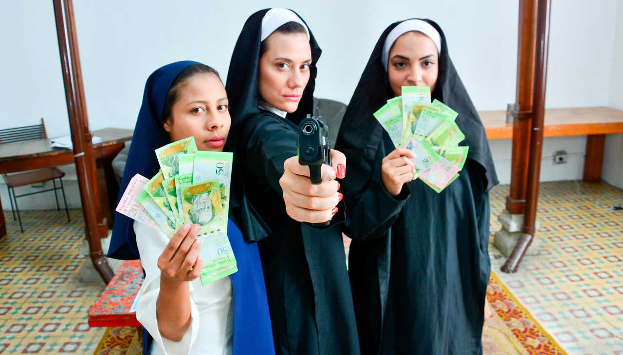 Five Gun-Toting Latina Nuns Take on a Cartel Boss and His Thugs in a Wild Orgy of Sinful Desires - Alex Moreno, Juan Fuego...