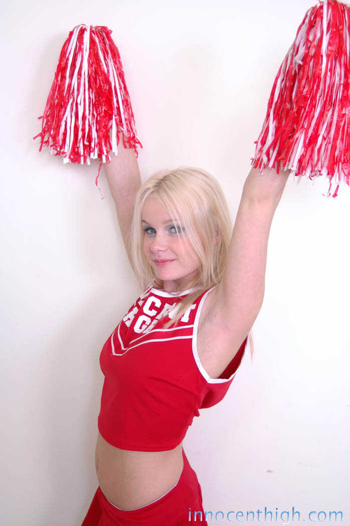 Sexy Blonde Cheerleader JT and Kylee Crista Uniform Tease and Titties!