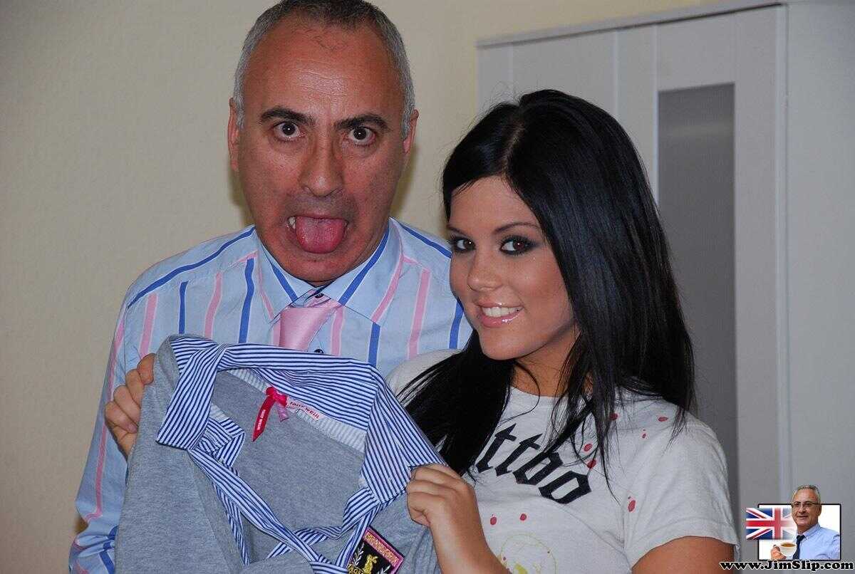 Dark haired beauty extinguishes her smoke while banging her silver fox lover - Madison Parker