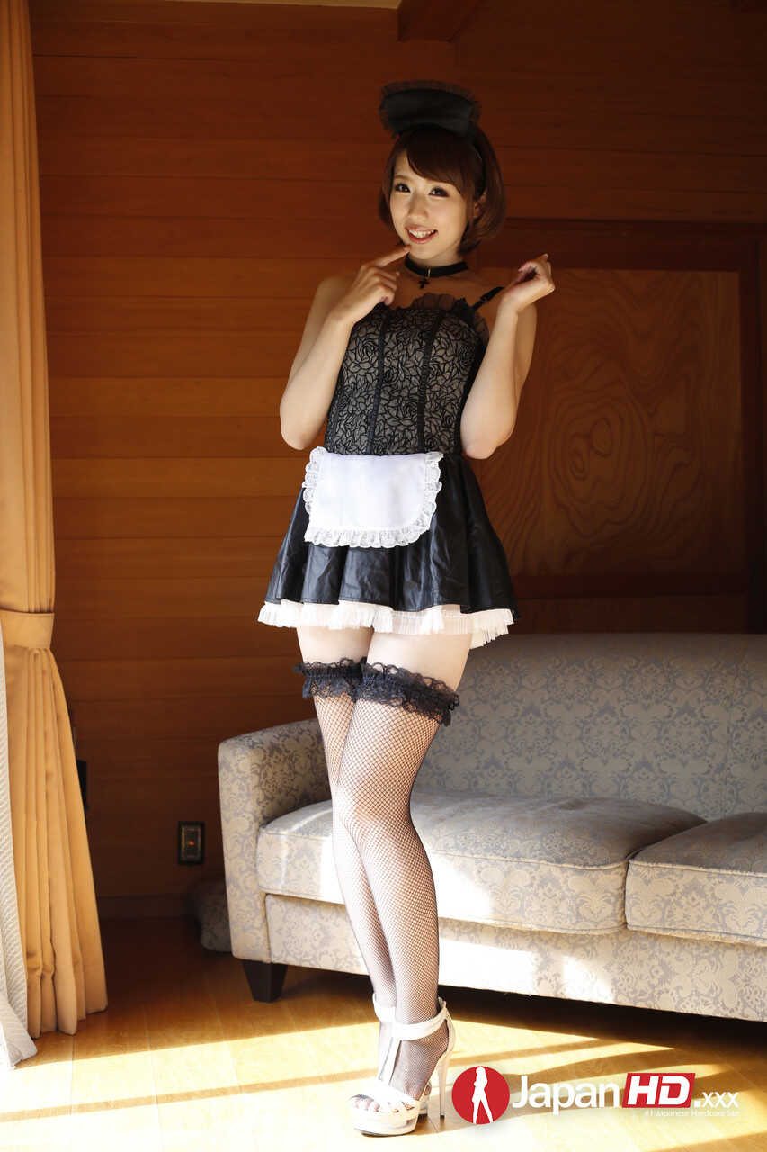 Sweaty Brunette Japanese Maid Seira Matsuoka's Dirty Secret Outfit Collection