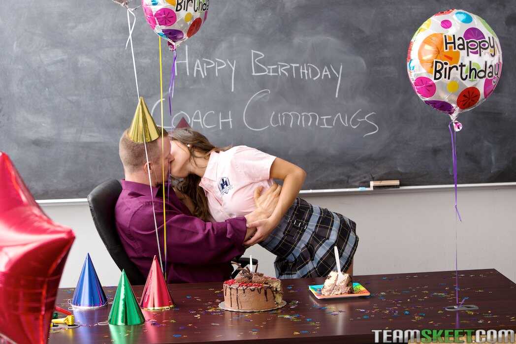 Birthday Surprise: Latin Teen Chi Chi Medina Sucks and Rides Coach's Cock till He Cums Hard! - Chi Chi Medina, TJ Cum...
