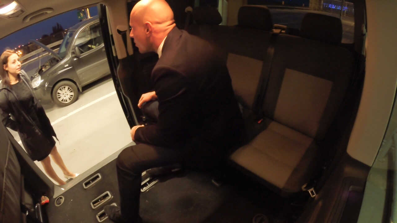 Public Cab Fuck Fest with Horny Brunette Leny Ewil Giving a Blowjob and Riding Stranger's Hard Cock - Leny Ewil
