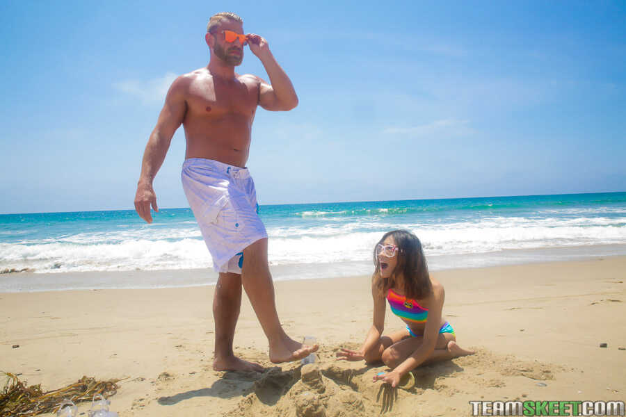 Jasmine Grey, the Tiny Teen from the Beach Gets Fucked by Brad Newman's Big Cock! - Brad Newman, Jasmine Grey