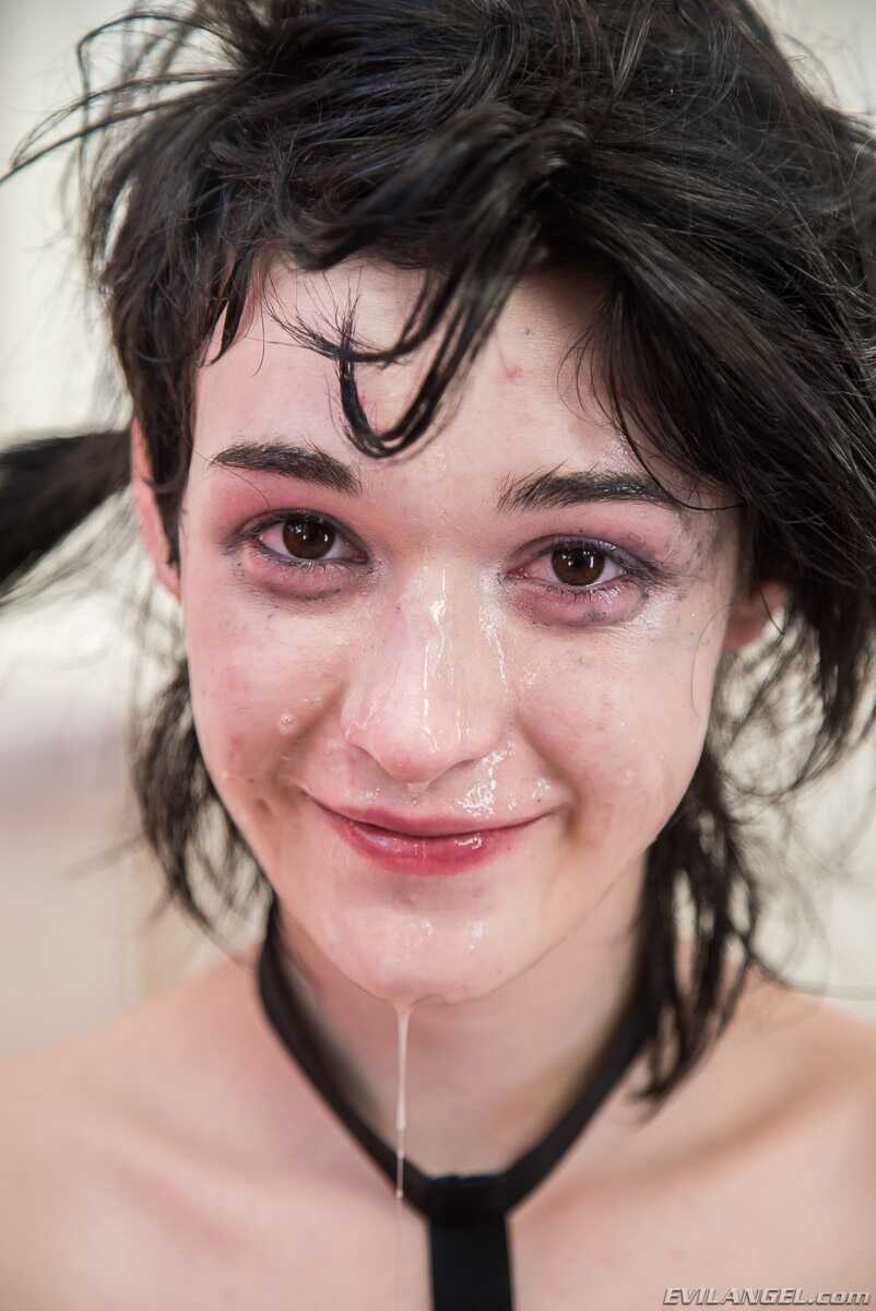 Slim Darkling Ivy Aura Exposes Her Meager Titillating Titties & Sultry Behind Before Getting A Cumface Facelift By Bry...
