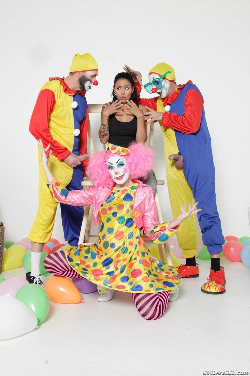 Asian MILF Dana Vespoli Gets Gangbanged by Pervert Clowns While Busty Pornstar Dana DeArmond Fondles Her Big Tits - Dana D...