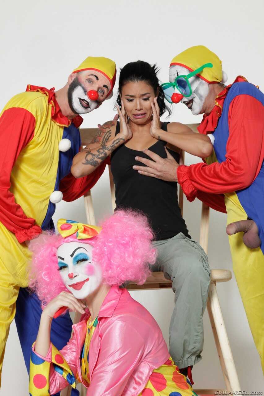 Asian MILF Dana Vespoli Gets Gangbanged by Pervert Clowns While Busty Pornstar Dana DeArmond Fondles Her Big Tits - Dana D...