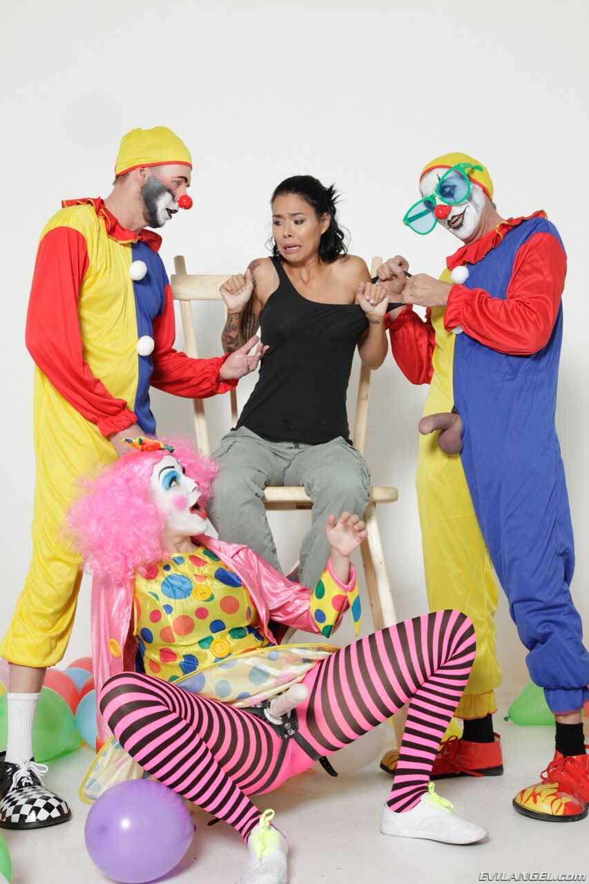 Asian MILF Dana Vespoli Gets Gangbanged by Pervert Clowns While Busty Pornstar Dana DeArmond Fondles Her Big Tits - Dana D...
