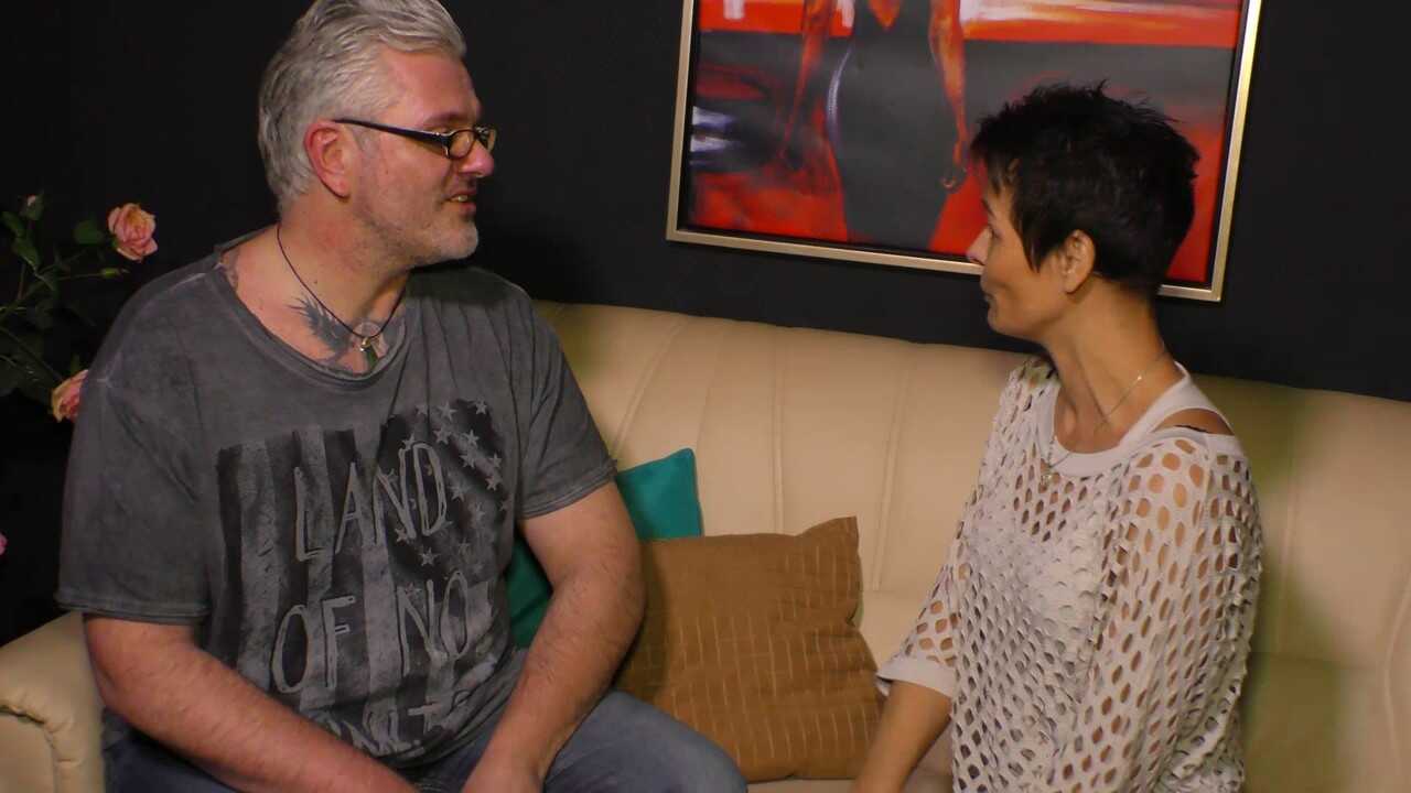 Sleek Slut Seduces Geezer with Glistening Tats in Reverse Cowgirl & Handjob Action! - Chris S, Sandra S