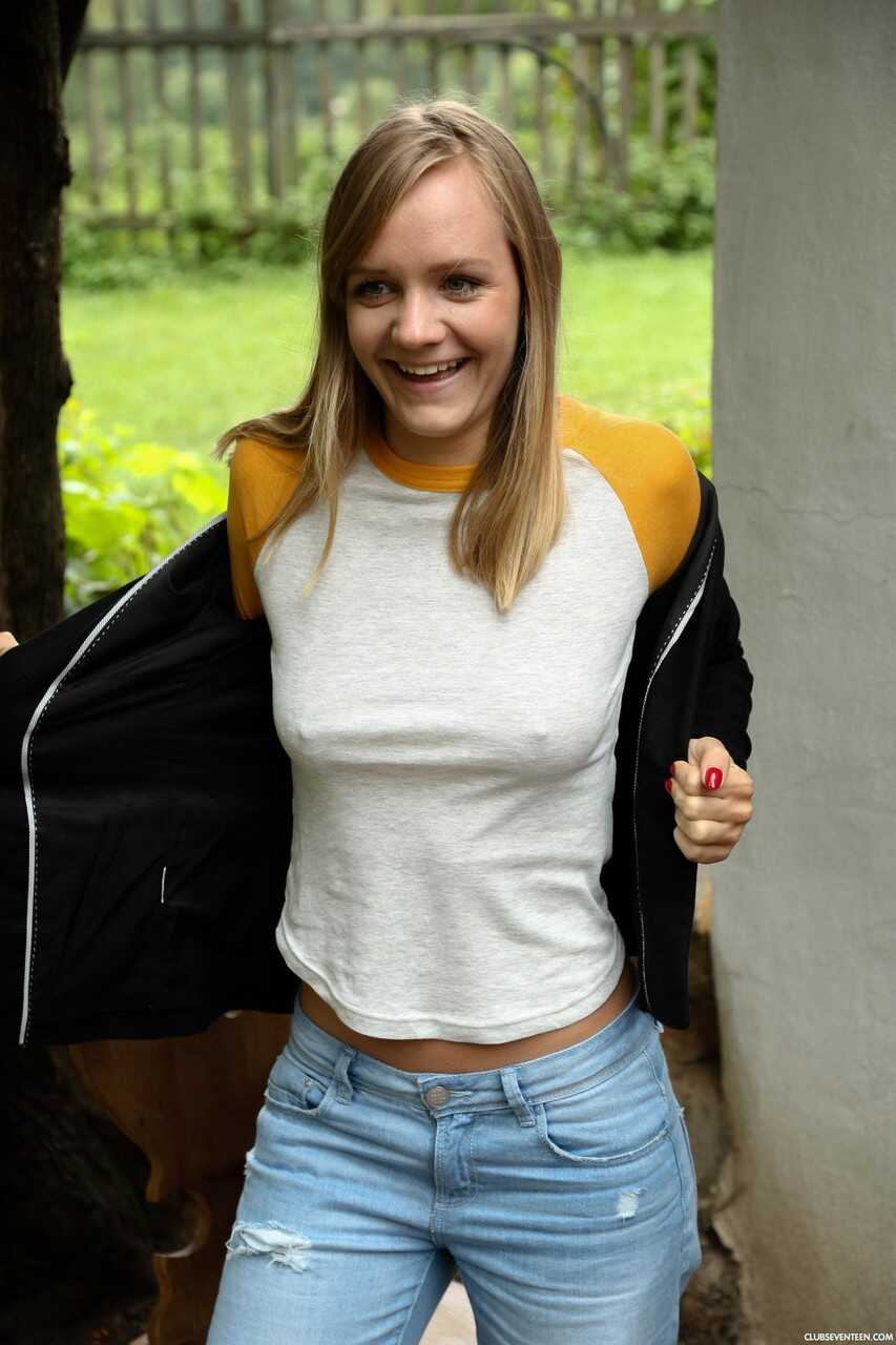 Blond Bombshells Lucette Nice and Tiffany Tatum: Undressing on the Patio - Lucette Nice, Tiffany Tatum