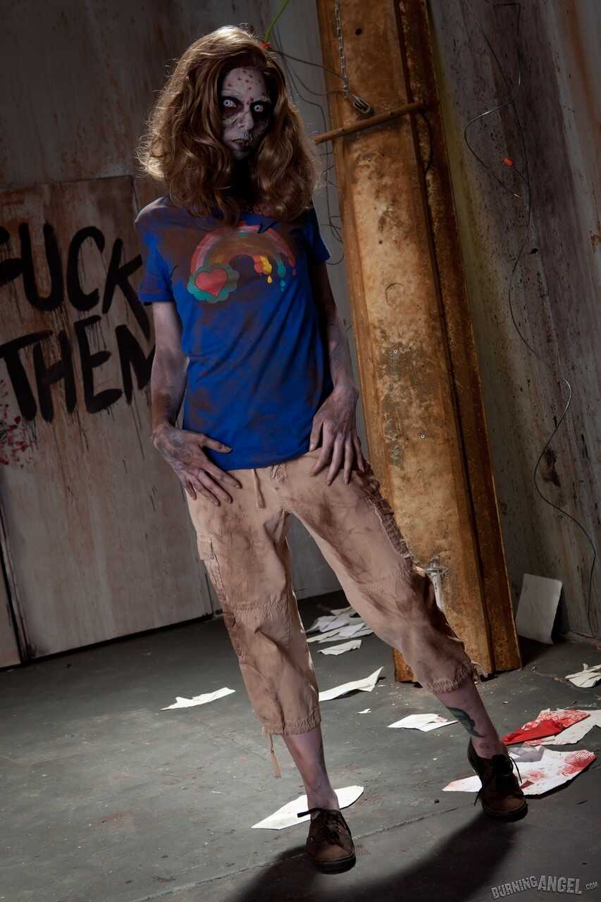 Undead Undressed: Skinny Zombie Sierra Cure Unleashes Her Tiny Tits and Freshly Exhumed Pussy - Sierra Cure