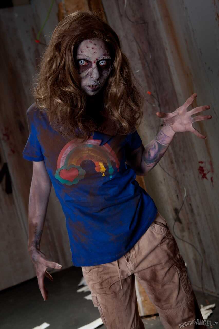 Undead Undressed: Skinny Zombie Sierra Cure Unleashes Her Tiny Tits and Freshly Exhumed Pussy - Sierra Cure