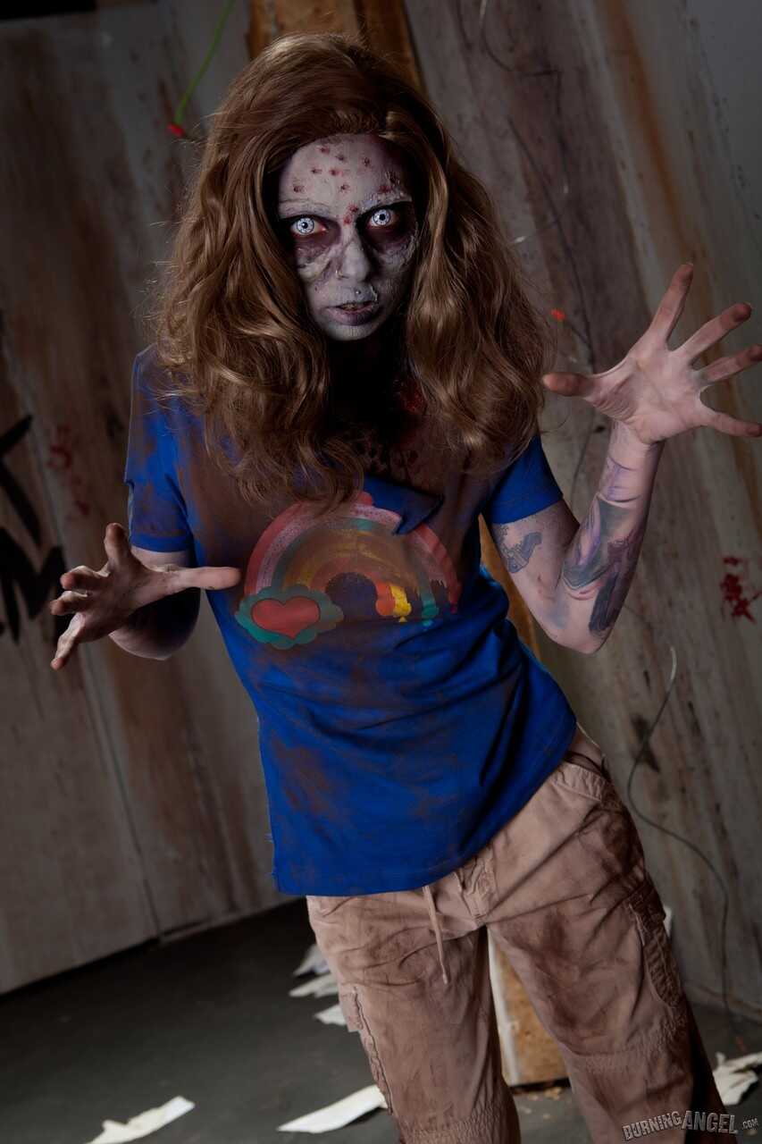 Undead Undressed: Skinny Zombie Sierra Cure Unleashes Her Tiny Tits and Freshly Exhumed Pussy - Sierra Cure