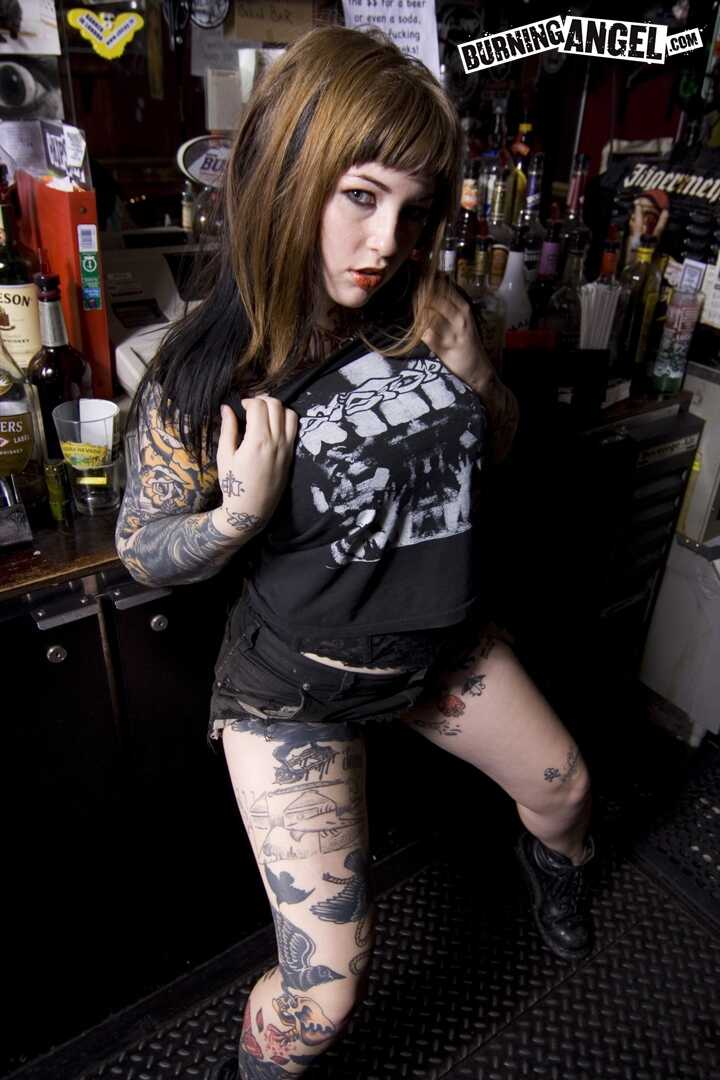 Busty Adahlia Gets Naughty with Her Tattooed Pussy and Bottle Masturbation - Adahlia