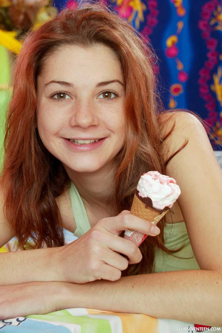 Fresh teen Jingle toys her pussy in canvas sneakers after eating ice cream Tiny Sneakers - Jingle