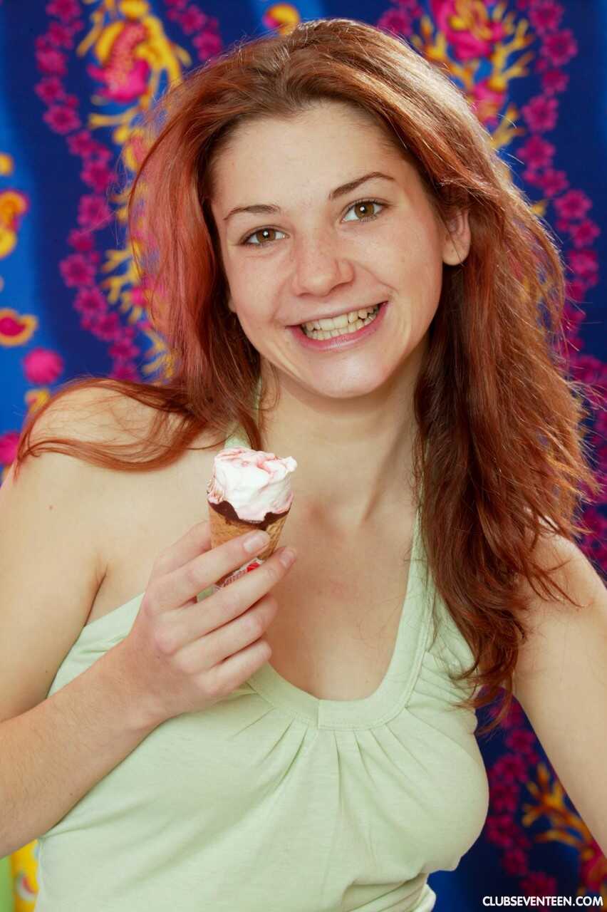 Fresh teen Jingle toys her pussy in canvas sneakers after eating ice cream Tiny Sneakers - Jingle
