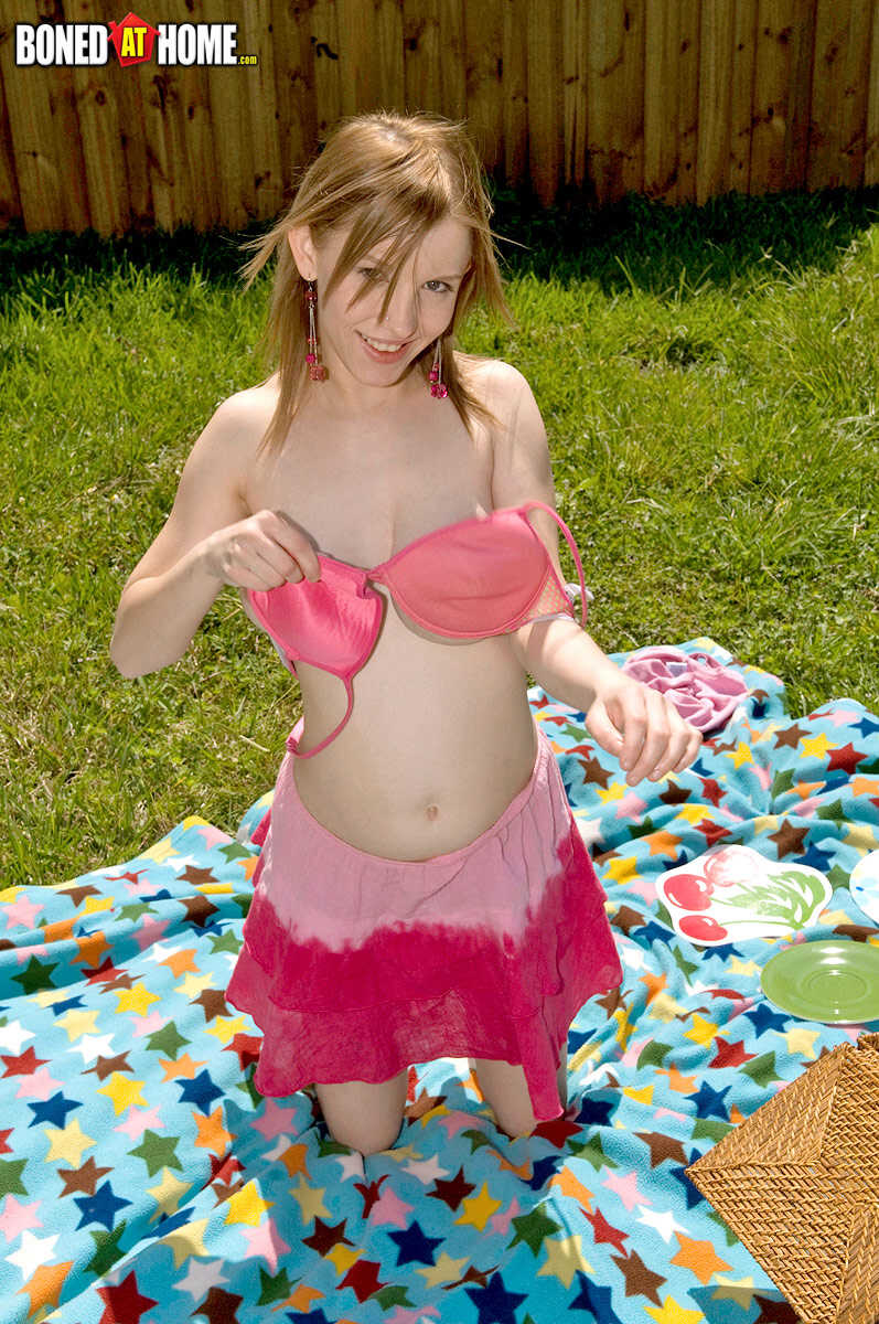Spreading Bliss: Missy Mae's Backyard Bonanza with the Big and Beautiful White Cock - Missy Mae