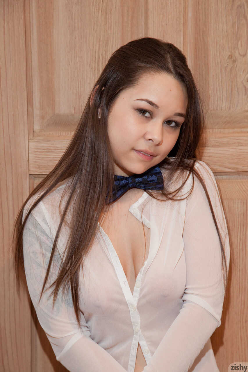 Kira Sinn's Sexy Asian Amateur Models in See Thru Shirts and Over the Knee Socks - Kira Sinn