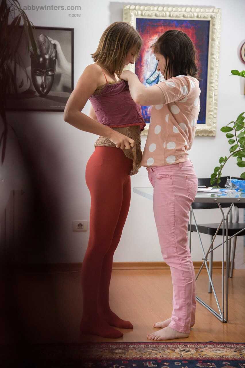 Lucie L and Kate G tie the knot with their pantyhose after a wild night of lesbian love making. - Kate G, Lucie L
