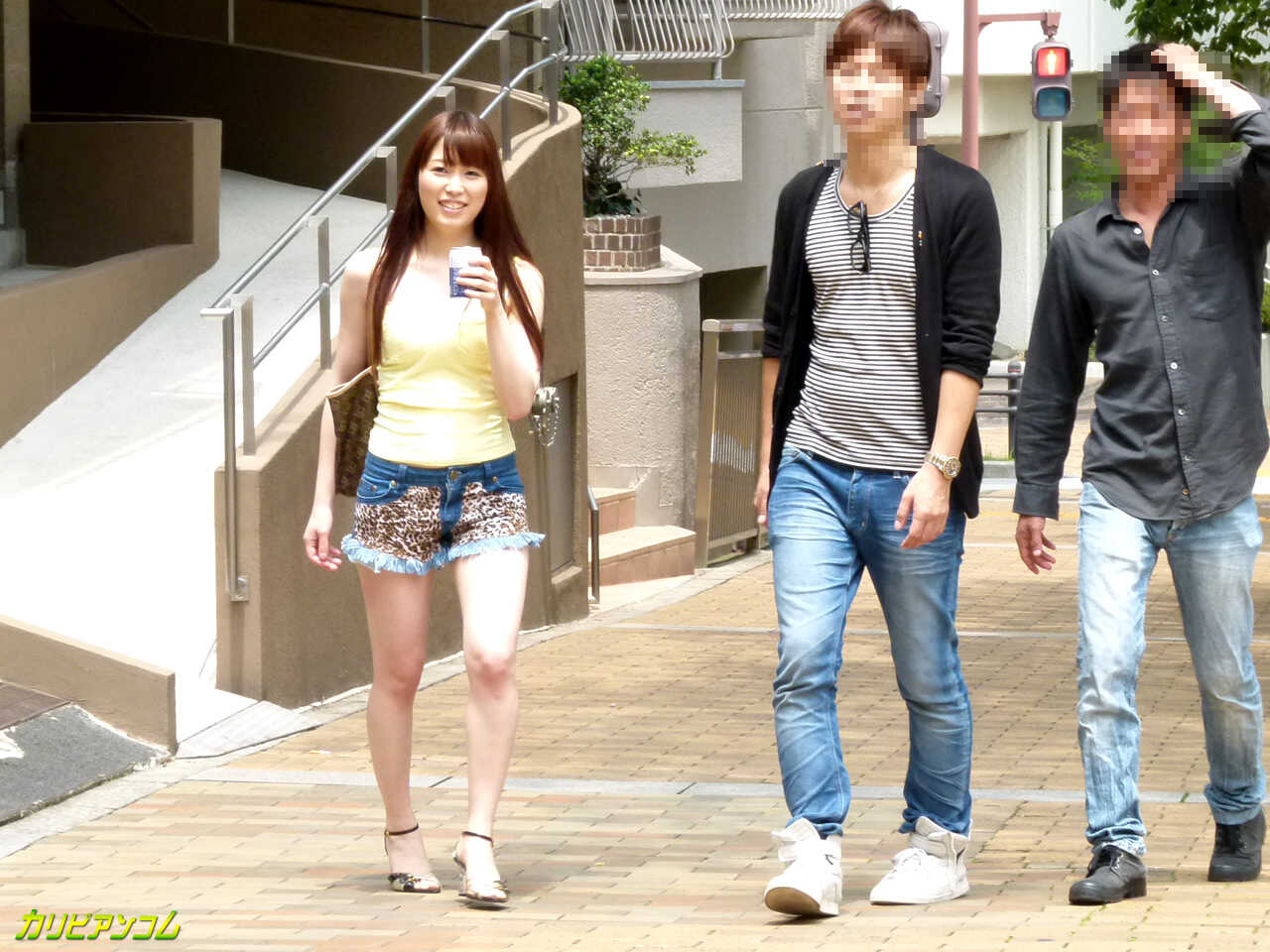 Brunette Asian Girl Moe Sakura Gets Double-Teamed by Two Dirty Dudes in a Threesome - Moe Sakura