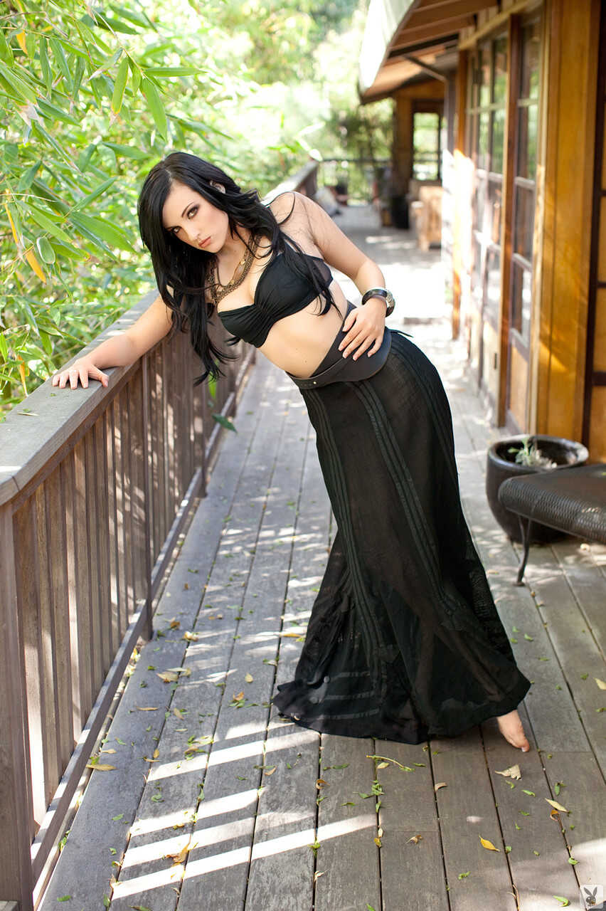 'Kaya Danielle, The Black Sheep of Nature Raven Hair Playmate Poses In Wild Landscape' - Kaya Danielle
