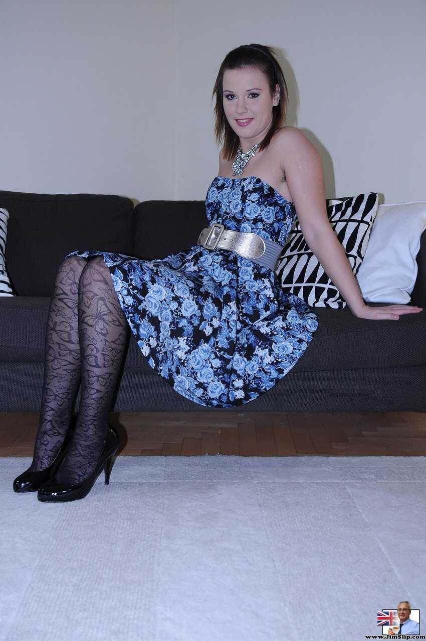 Brunette Hairy Pussy Exposed by Hot Upskirt Cutie Hajni Before Spreading Lips - Hajni