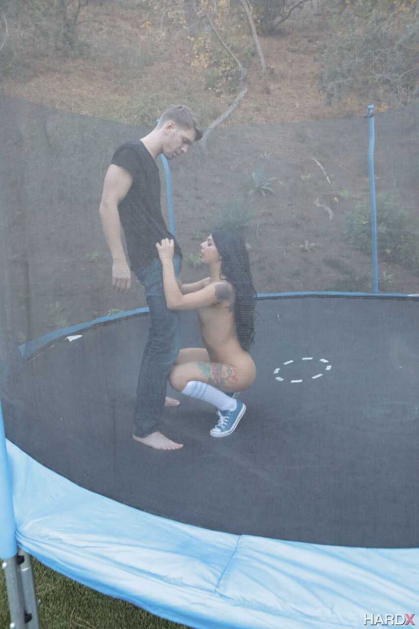 Brazilian teenage nympho Gina Valentina gets fucked in the ass on a trampoline by her hot Latin lover. - Gina Valentina, M...