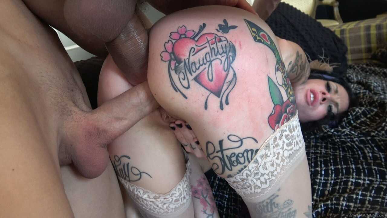 Tattooed Romanian MILF Megan Inky Gets Double-Penetrated by Charlie and Yanick While Showcasing Her Pussy Tattoo and Huge ...