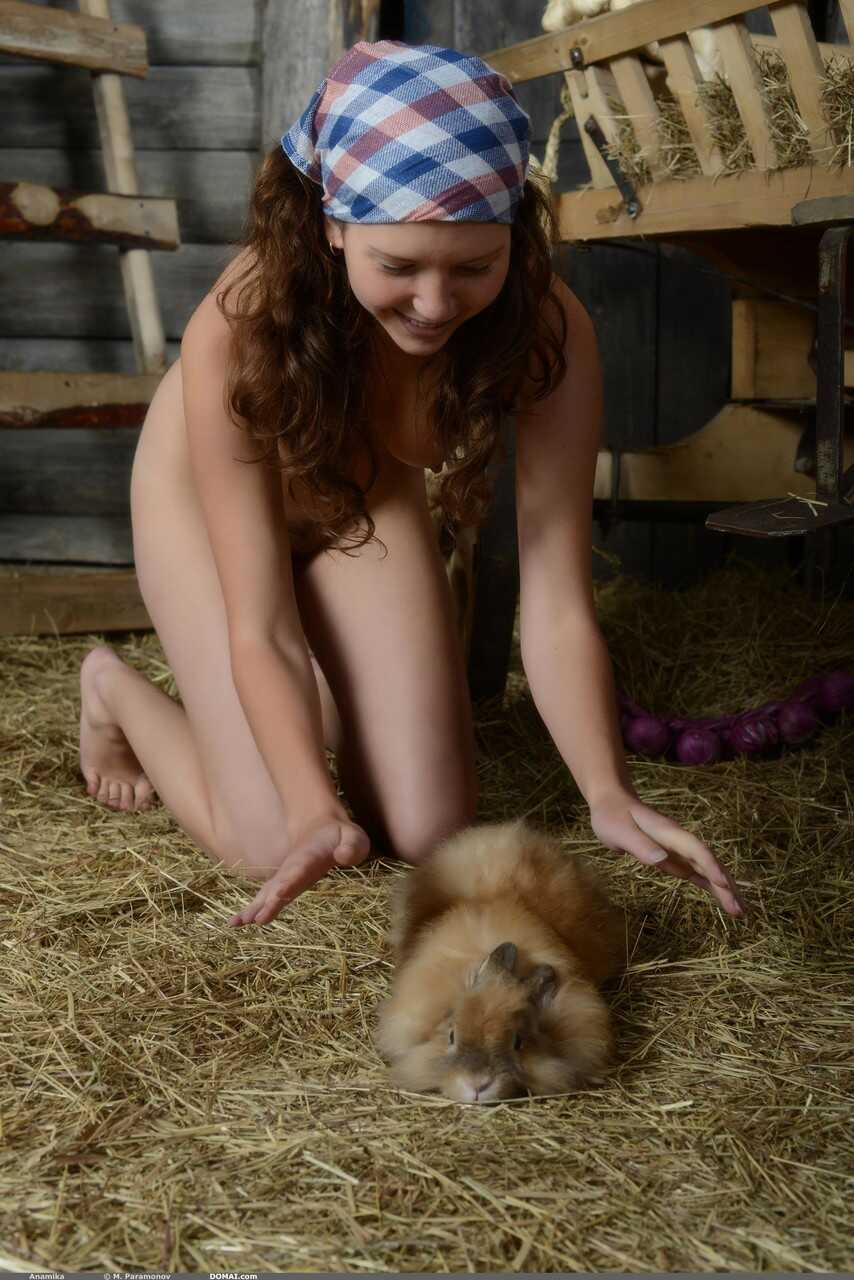 Anamika's Farm Fatale: The Perfect Brunette Teen Tending Animals Nude