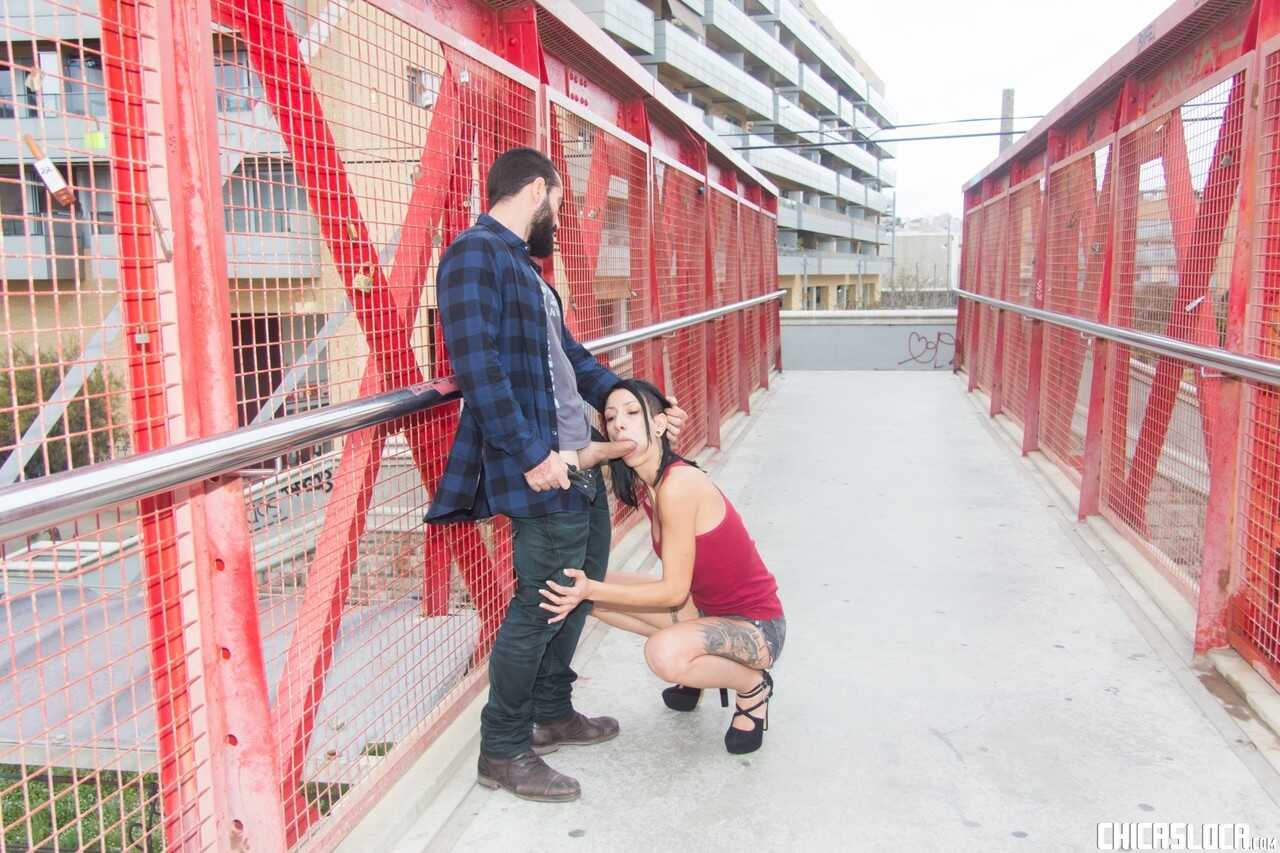 Skinny Tattooed Teen Gets Fucked on the Bridge