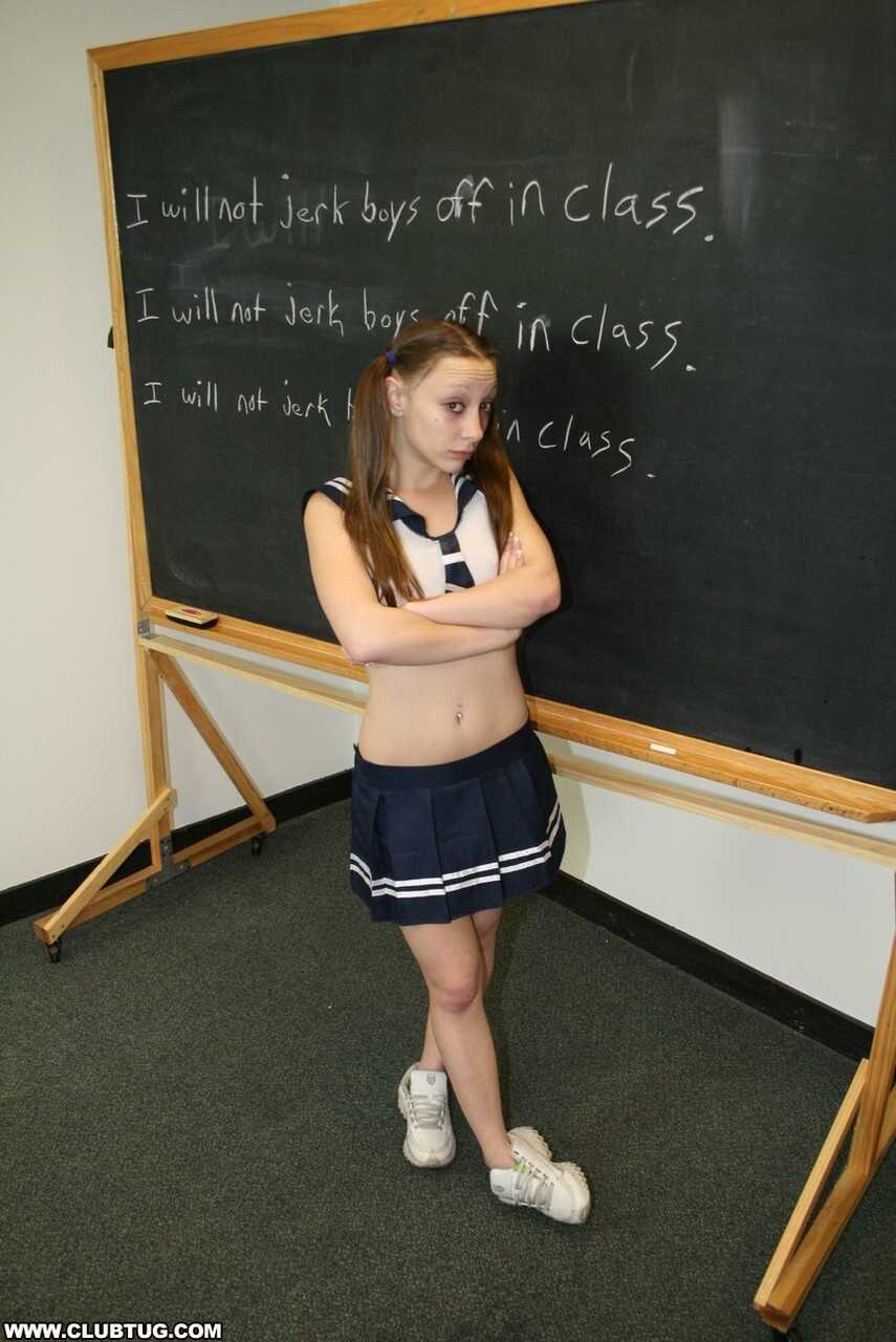 Brandi's Classroom Discipline White Cock and Pigtails! 