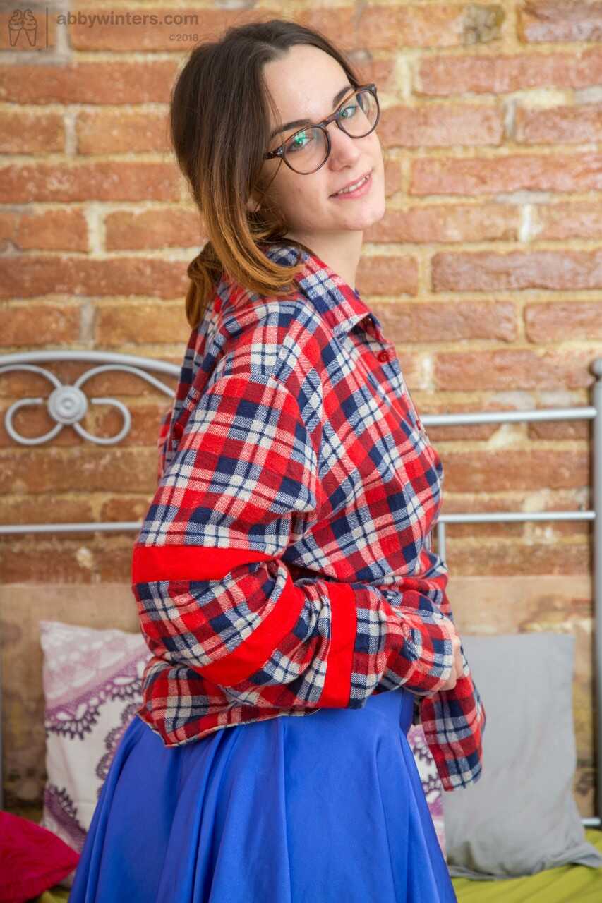 Lucia M's Hairy Nerd Striptease: Exposing Her Furry Navel and Hairy Armpits - Lucia M