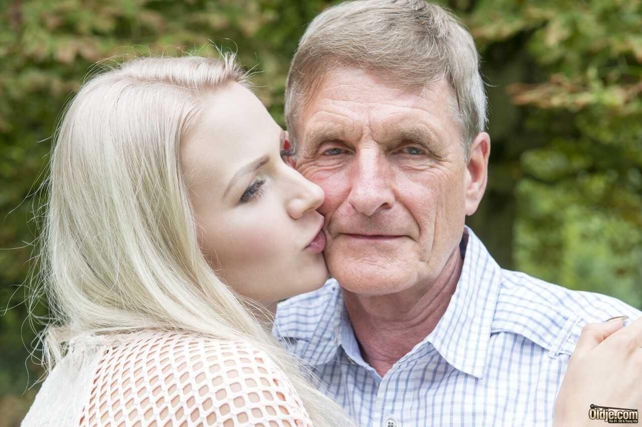 Blonde teen with a big bottom, Katy Sky's outdoor fuck with the old guy, Patrik - Katy Sky, Patrik