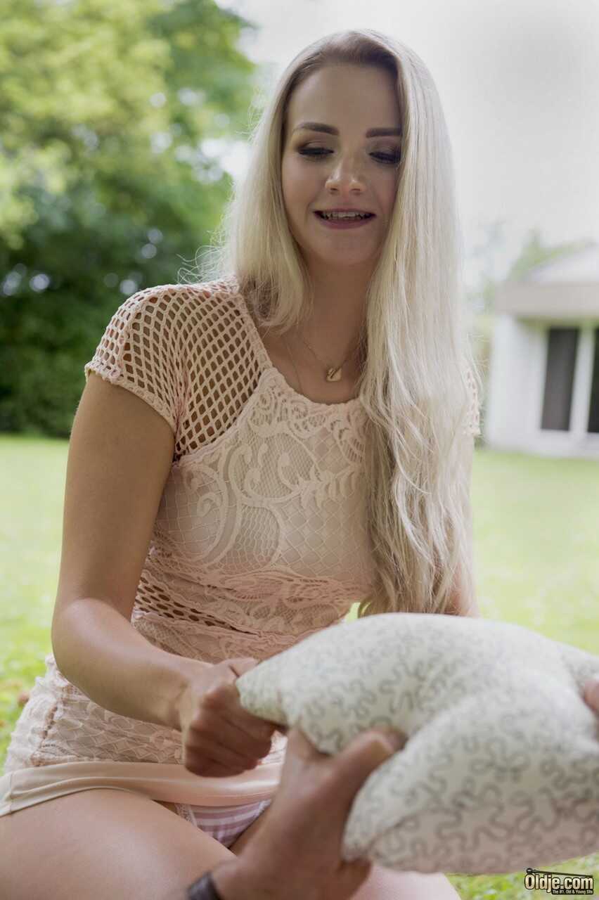 Blonde teen with a big bottom, Katy Sky's outdoor fuck with the old guy, Patrik - Katy Sky, Patrik
