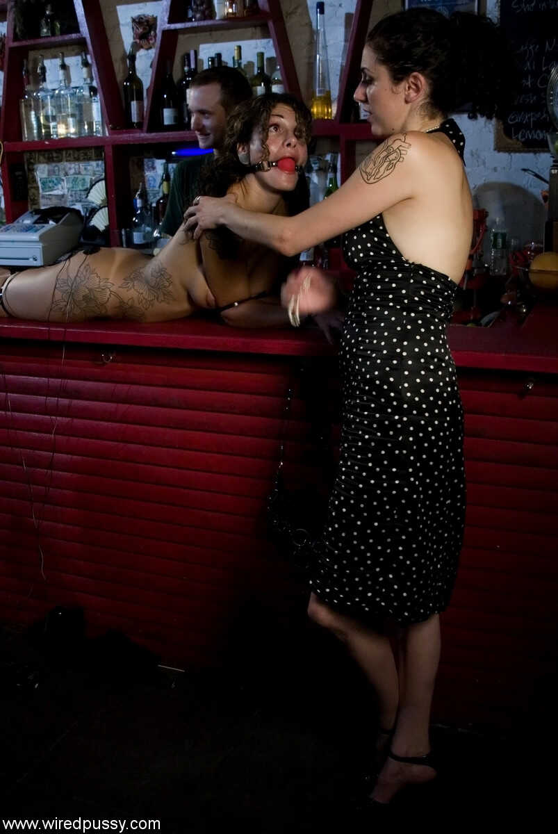 Tommy Pistol's Wired Pussy Revealed: A Public BDSM Adventure with Bartender Mistress Hidest, Nadia Styles and Sarah J...