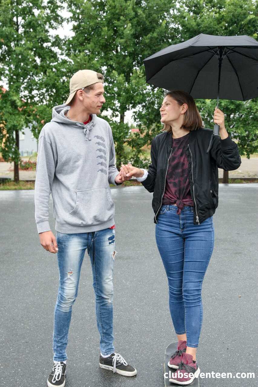Brunette with small tits Grace Carson rides a boner in the middle of a road - Grace Carson