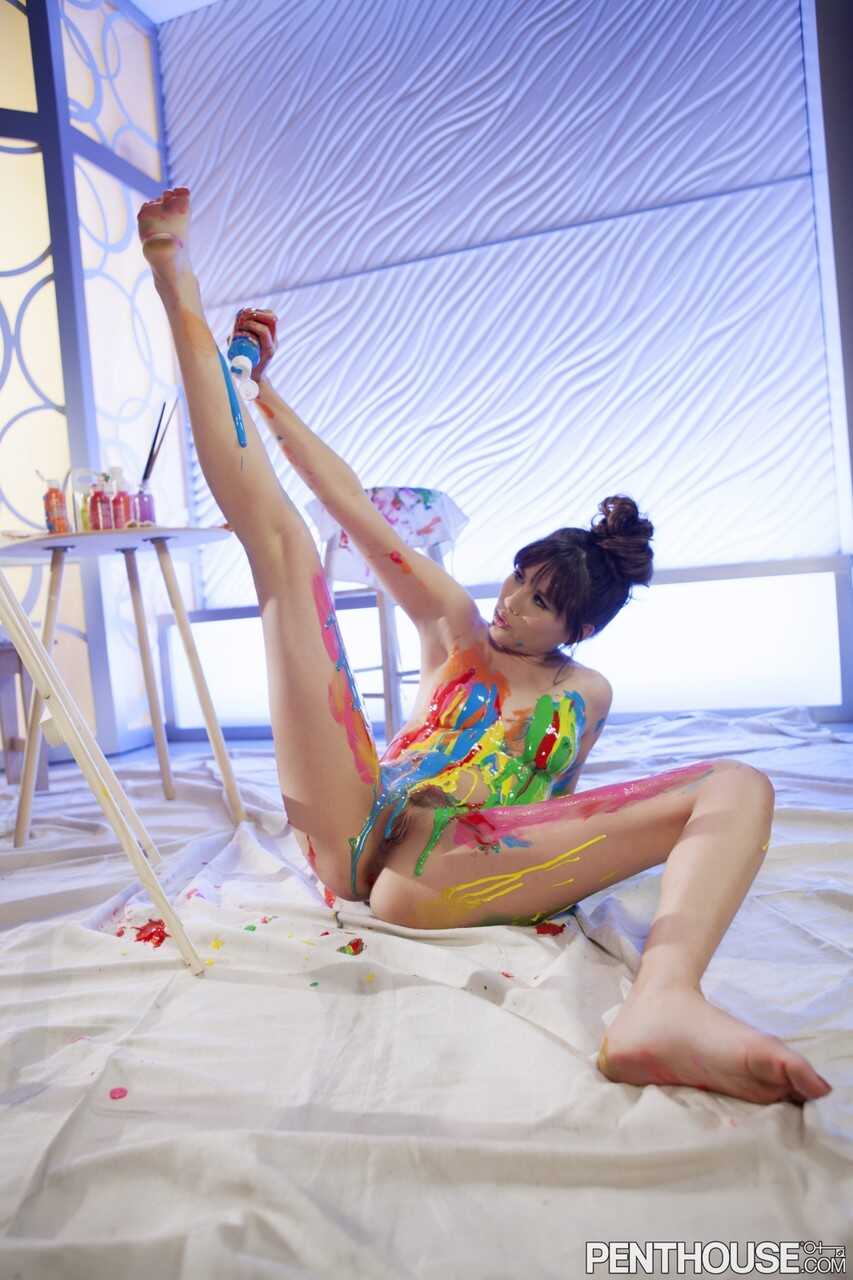 The Art of Seduction: Sexy Shyla Jennings Covers Her Natural Tits & Sweet Ass with Colorful Paint - Shyla Jennings