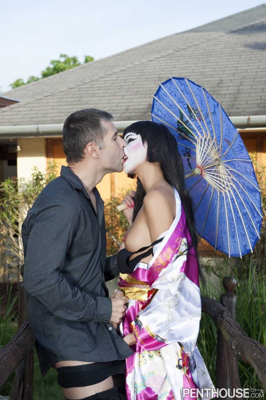 Geisha Girl Kitty Lovedream Gets Reverse Cowgirl Boning by the Koi Pond with Totti