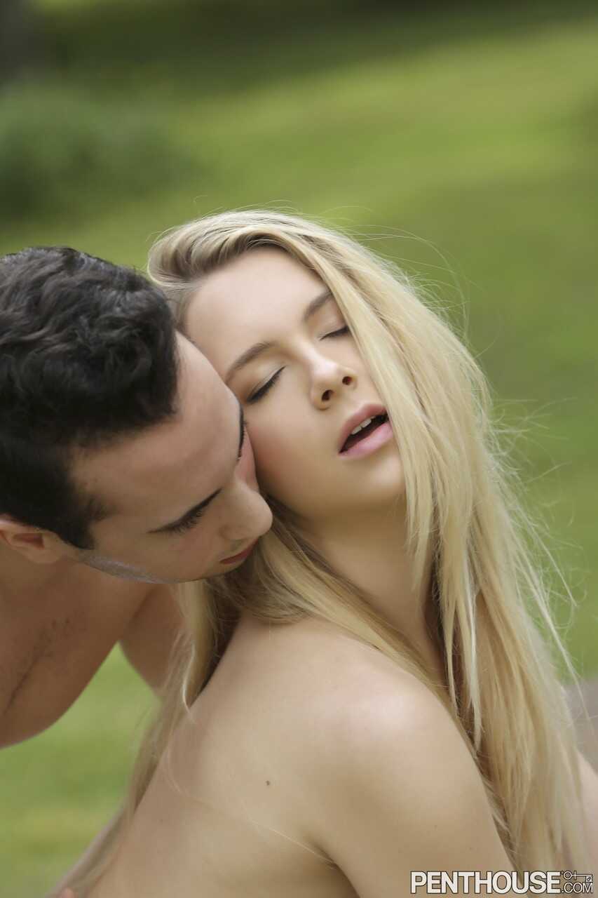 Pale blonde Alecia Fox gets banged on the picnic table by her sexy co-worker Raul Costa in the great outdoors. - Alecia Fo...