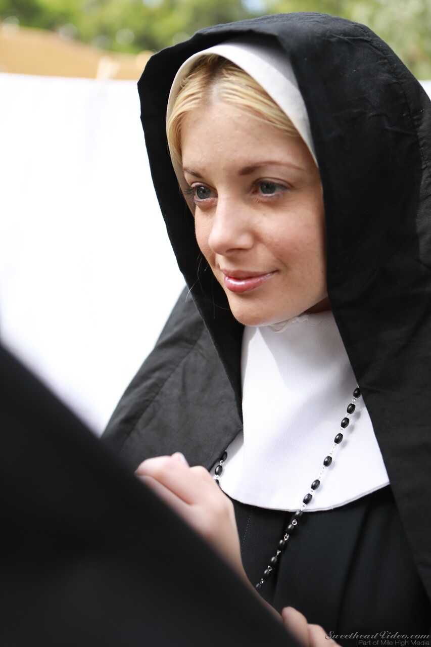 Sexy Nuns Charlotte Stokely and Lily Adams Please Each Other on Grass in a Kinky Orgy of Lesbian Passion - Charlotte Stoke...