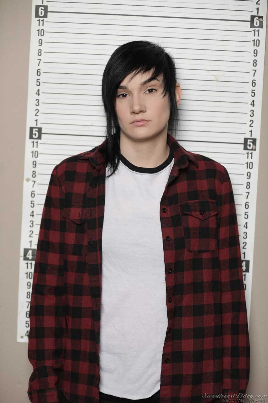 Very cute lesbian teen delinquents kissing at prison mug shot session   Bad Girls Kissing At The Mug Shot Session - Anna D...