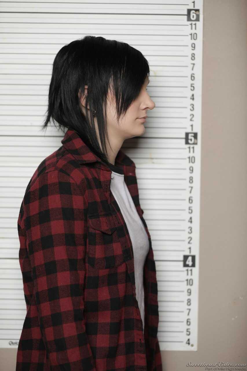 Very cute lesbian teen delinquents kissing at prison mug shot session   Bad Girls Kissing At The Mug Shot Session - Anna D...
