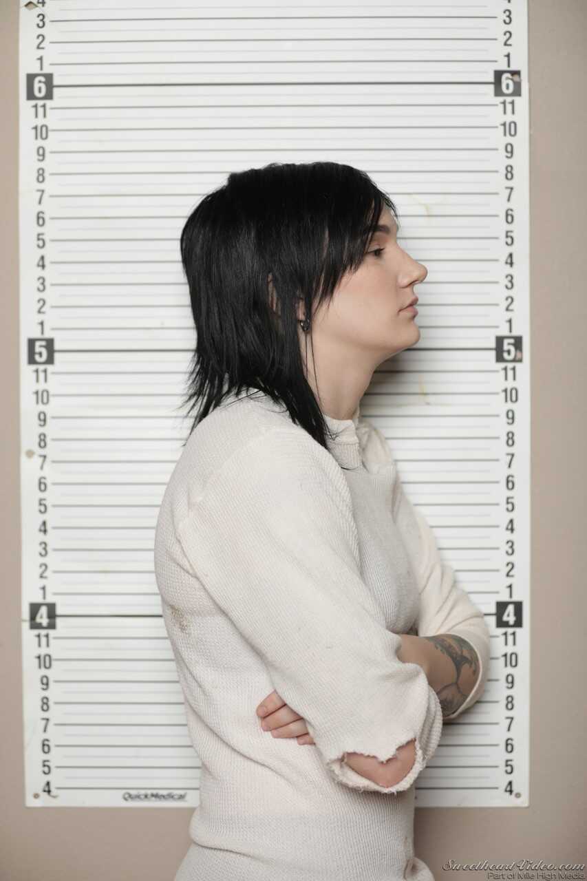 Very cute lesbian teen delinquents kissing at prison mug shot session   Bad Girls Kissing At The Mug Shot Session - Anna D...