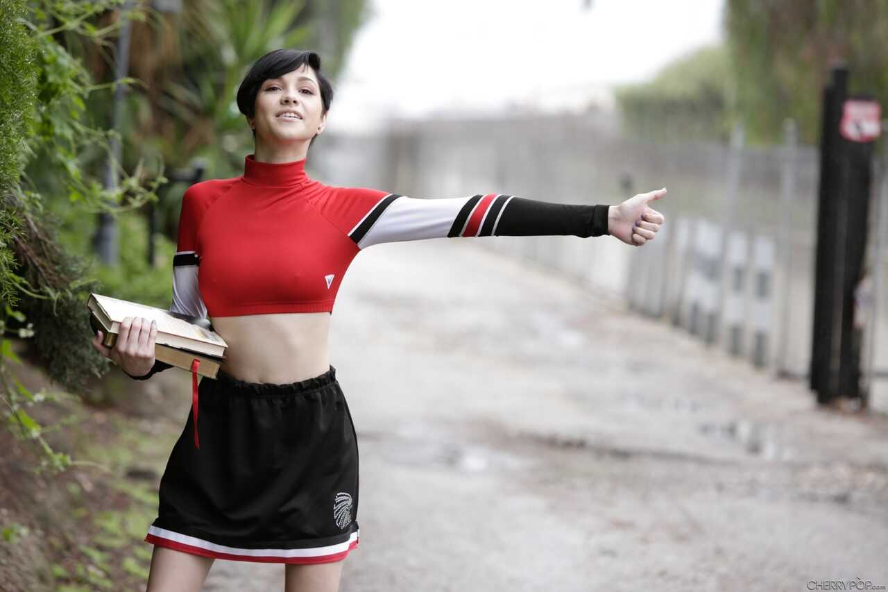 Hitchhiking Cheerleader Cadey Mercury Gets a Fuck & Facial from her Horny Ride with Ryan Ryder! - Cadey Mercury, Ryan ...