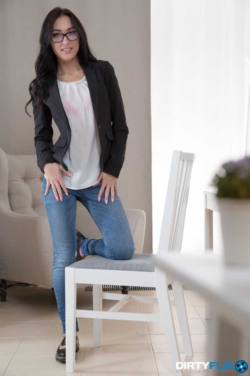 Matt's Hot Nerdy Girlfriend Nika Charming Strips and Takes a Dong in Her Twat on a Table while Studying for Finals - ...