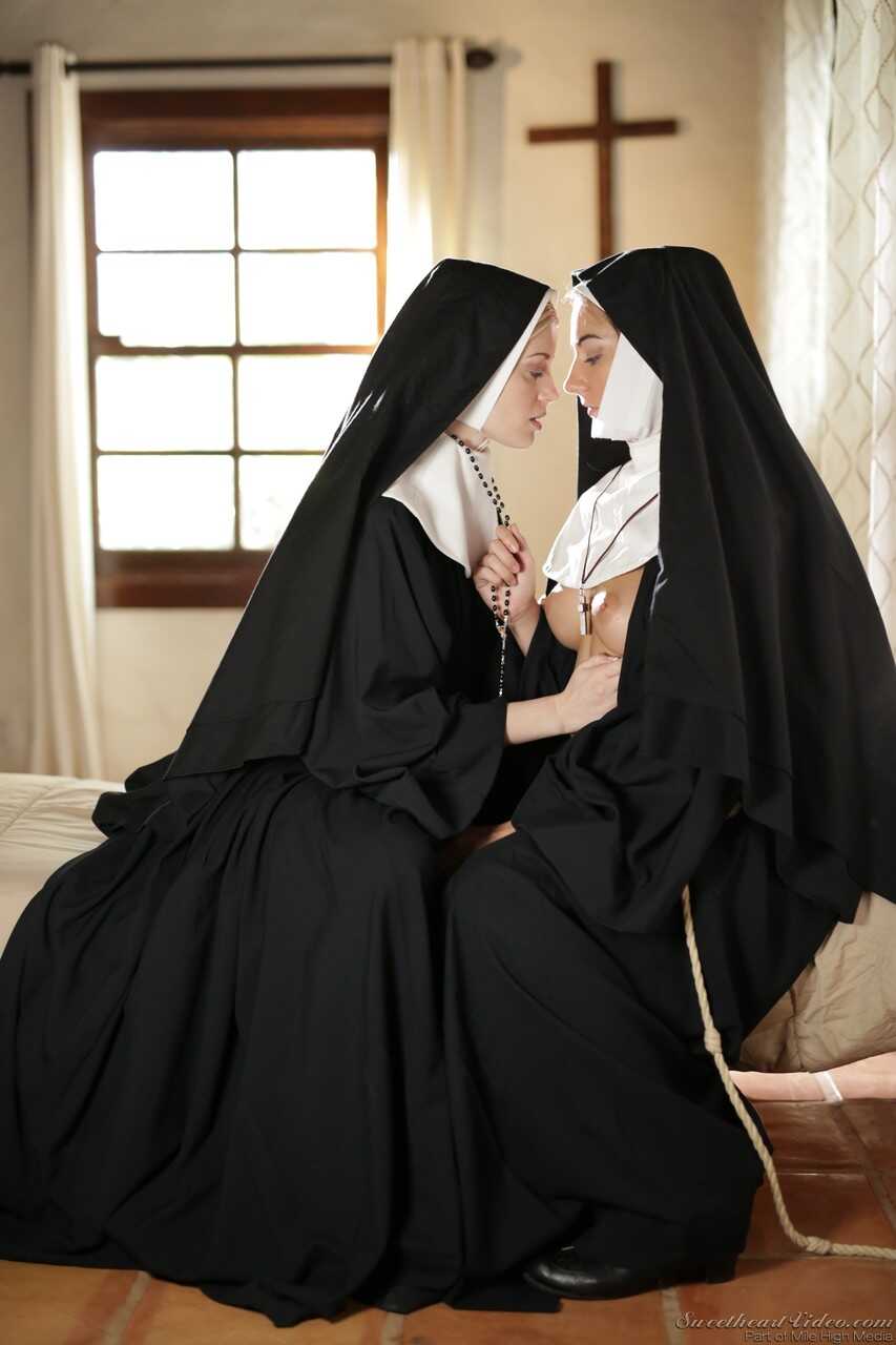 Young Nun Goes Topless to a Priest's Tongue: The Charlotte Stokely Lesbian Confession - Charlotte Stokely, Lily Adams