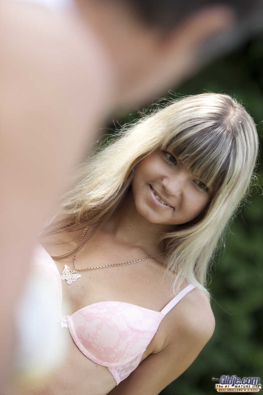 Slim cutie Gina Gerson exposes her small tits and takes an old gardener's dong Andre, Gina Gerson - Andre, Gina Gerson
