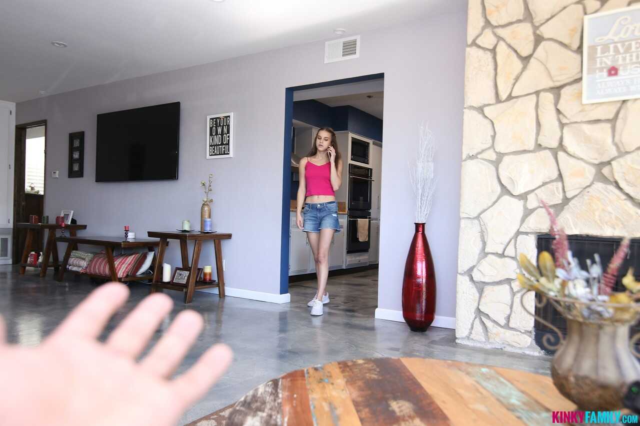 Tony Fucks Skinny Teen Ellie Idol's Small Tits on Webcam While Dad Watches in POV - Ellie Eilish, Tony