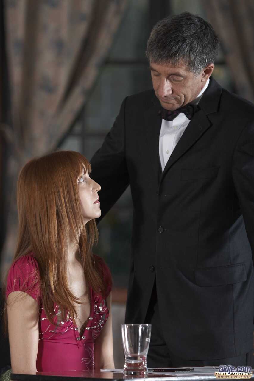 Skinny Redhead Teen Gets a Rough Doggy Pounding from her Older Teacher while Standing on his Lap - Andre, Baby Silver