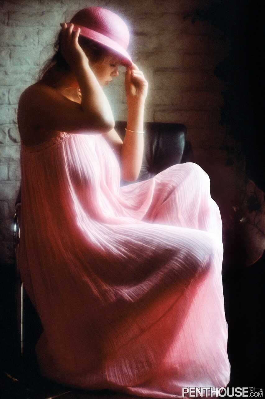 Blonde bombshell Joanne Latham shows off her hairy pussy in a sexy centerfold shoot - Joanne Latham